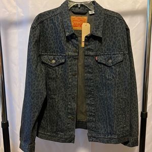 Men’s Levi Denim Jacket in Leopard Print